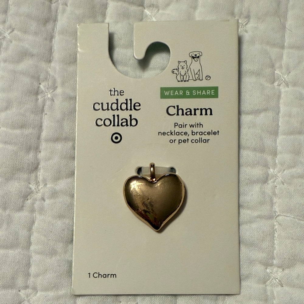 The Cuddle Collab Gold Heart Charm with tiny Cubic Zirconia Sparkle